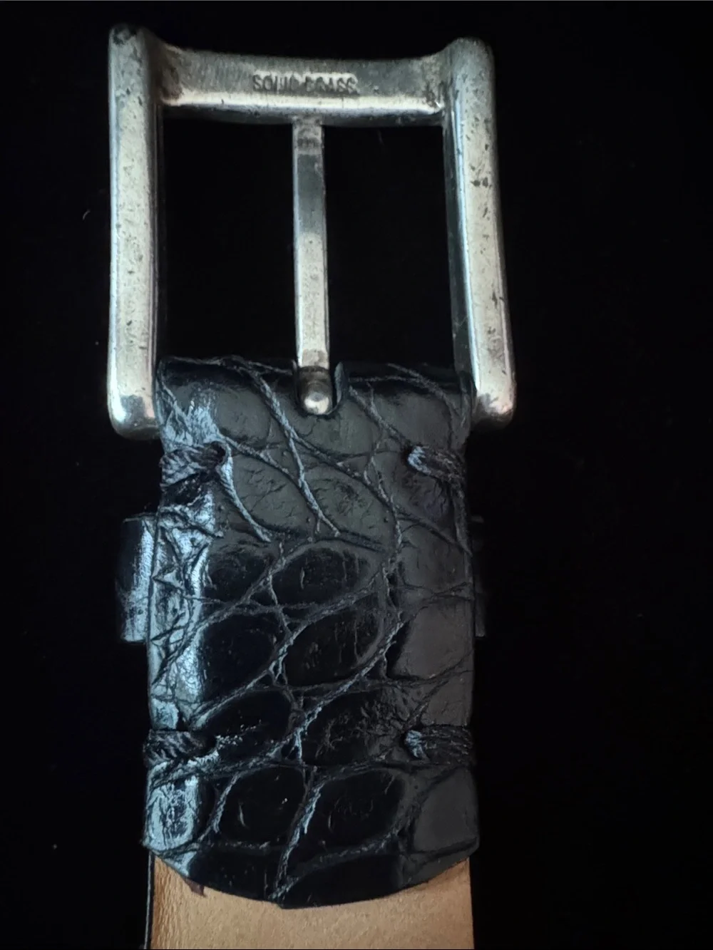 Martin Dingman Alligator Pattern Leather Belt